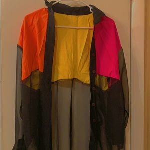 Multicolor See-Through Cardigan